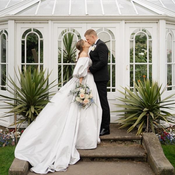 Bride and Groom at Glasshouse at Worden Park